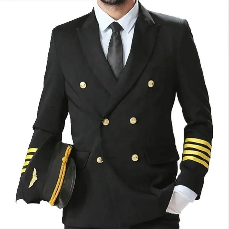 Customized High Quality Factory Price Airline Captain Pilot Uniform Custom Logo Airline Pilot Uniform