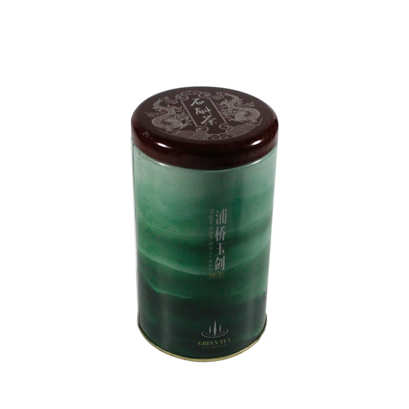 Free Sample Wholesale High Quality Round Tin Box 76*160mm Food Packaging Biscuit Metal Tin Can Embossed Logo Tea Tins Cans