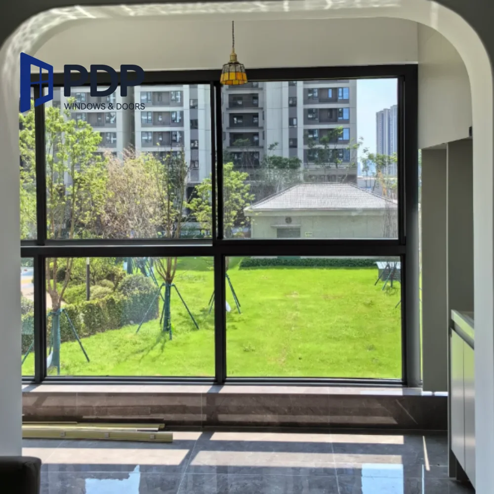 Modern European French Sustainable Steel Wood Construction Energy Efficient Bedroom Solution Double Sliding Windows