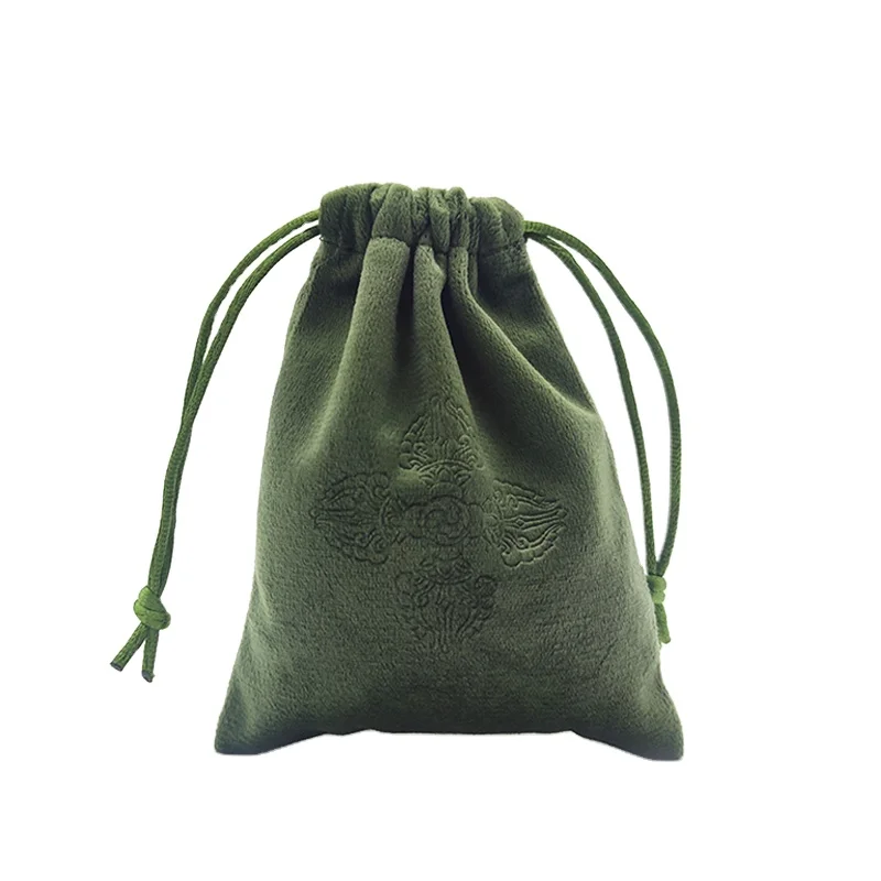 Custom Logo Soft Smooth Velvet Bag Drawstring Storage Bunches Small Cloth Bag Flannelette Packing Bag
