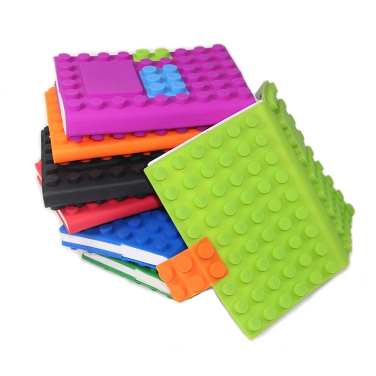 Hot Sale Silicone Notebook Case DIY Block Silicone Dairy Note Book Cover Promotion Gifts Notebook For Students