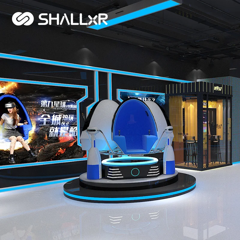 ShallxR Multiplayer 9D Vr Indoor Amusement Park Room Fly Motion Simulator 3 Seats Cinema Escape Room 9D Vr For Kids