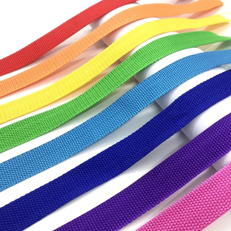 Factory sales polypropylene webbing strap color ribbon schoolbag for sale