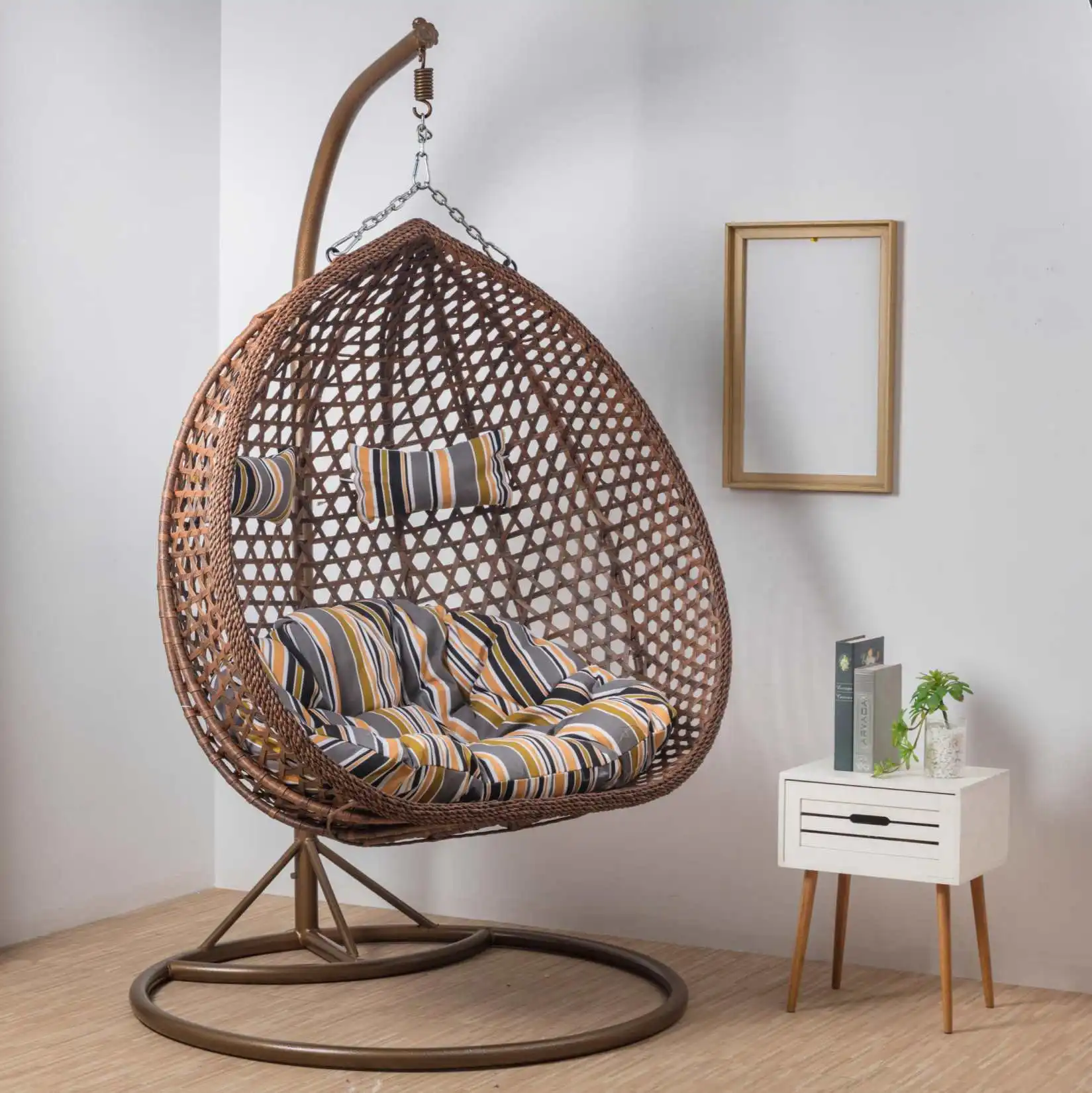 3D Max China Patio wicker bird nest/Teardrop Hanging Celling Double Egg Rattan Chair Swings