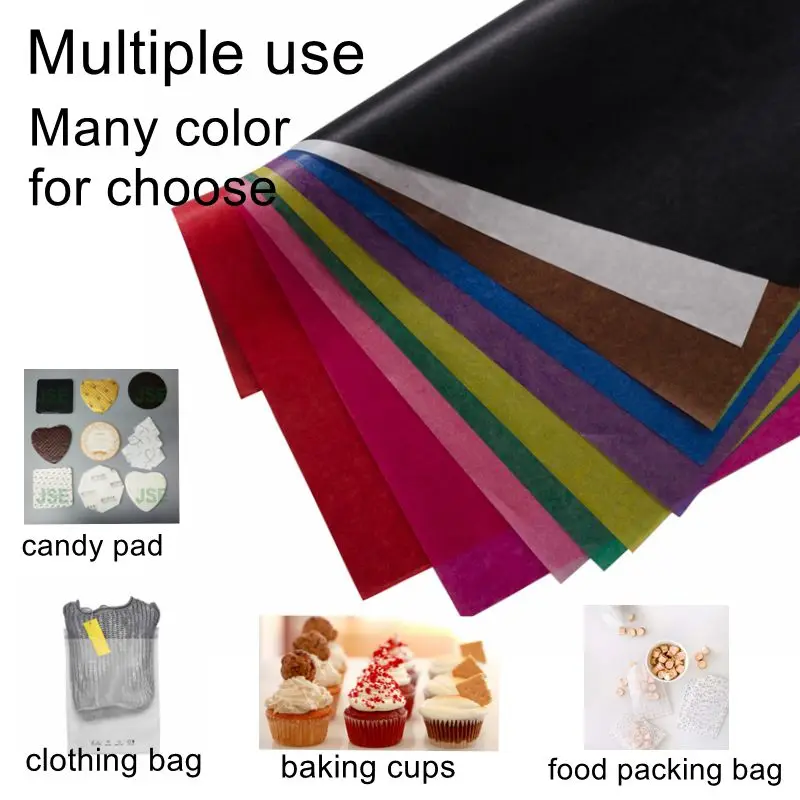 Custom transparent baking cups making soap butter wrapping slip easy glossy glassine paper