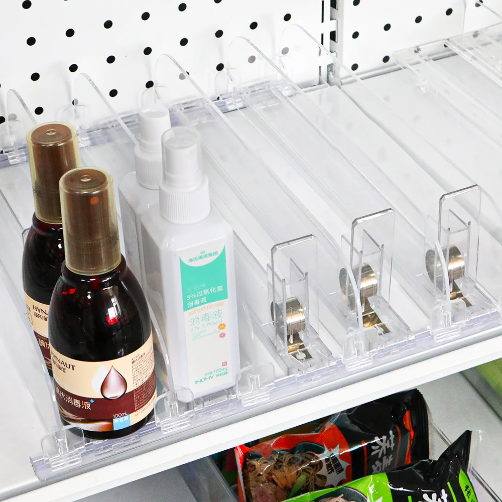 SupermarketBeverage Bottle Display Tobacco Pusher Stand Automatic Spring Loaded Drink Organizer Dispenser Cigarette Shelf Pusher