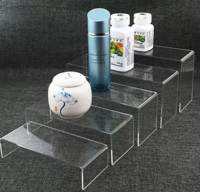 Factory Customized Multifunctional Display Rack Shelf Acrylic Stand Riser for Jewelry Perfume Cake