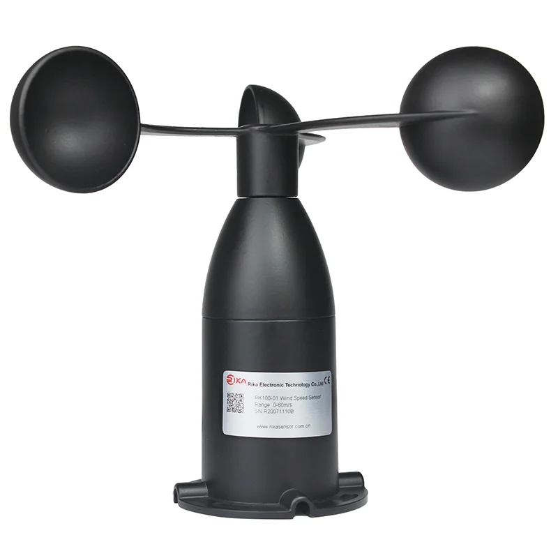 RK100 01 Pulse 4 20mA 0 5v RS485 Weather Station Metal Cup Anemometer Wind Speed Sensor