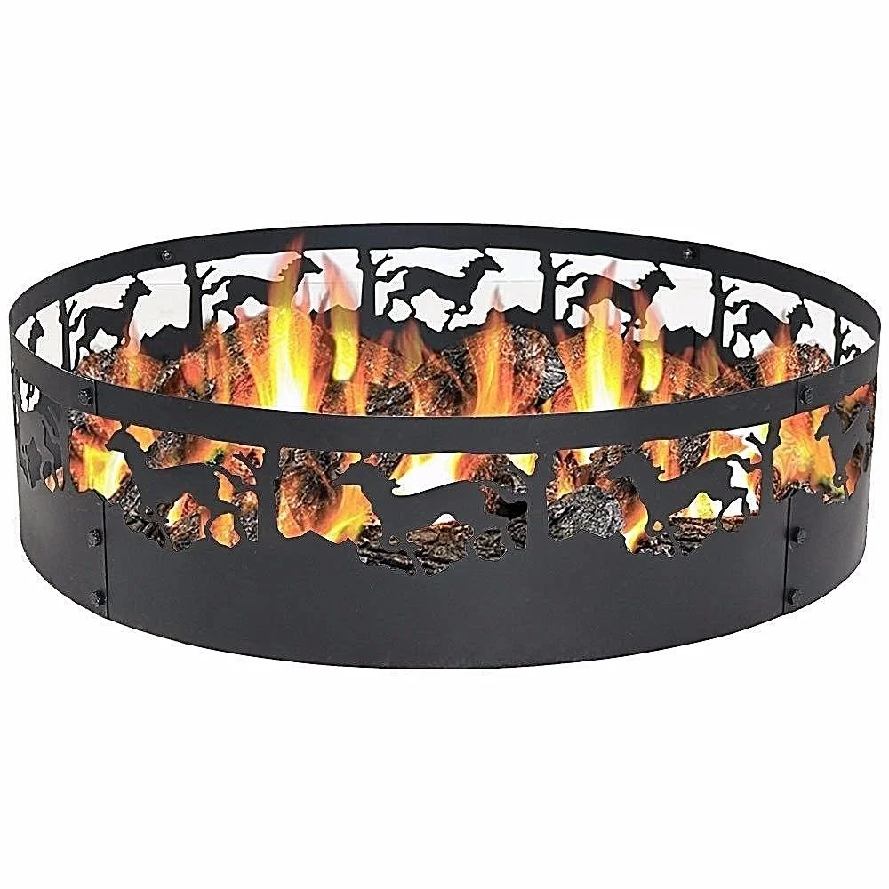 MJ Running Horse Round Shape Brazier Garden Fire Pit Campfire