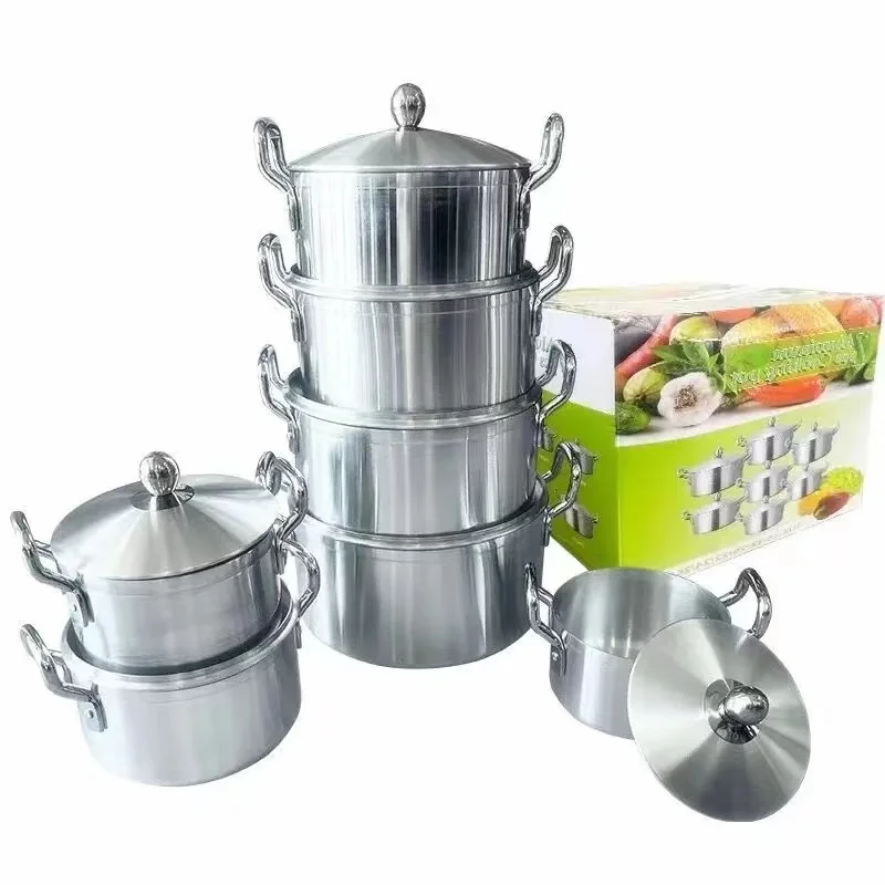 Latest Aluminium Alloy Cooking Pot Set Non-Stick Cookware Granite 7 pieces16cm 18cm 20cm 22cm 24cm 26cm 28cm  Cookware-Set