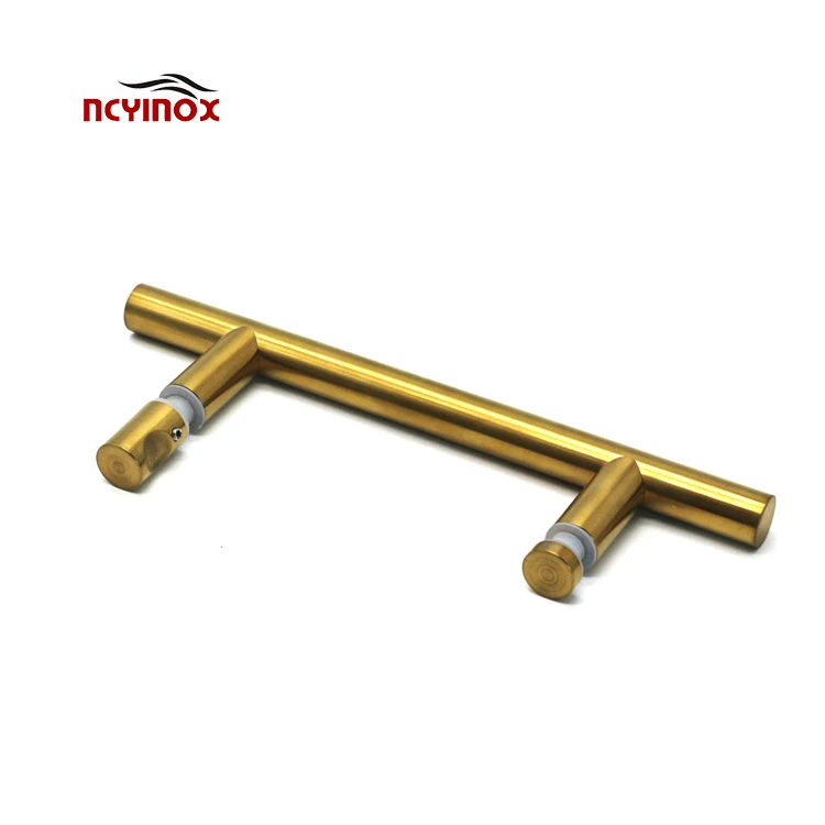 Cabinet furniture interior door hardware golden color pull handle stainless grip handle knob