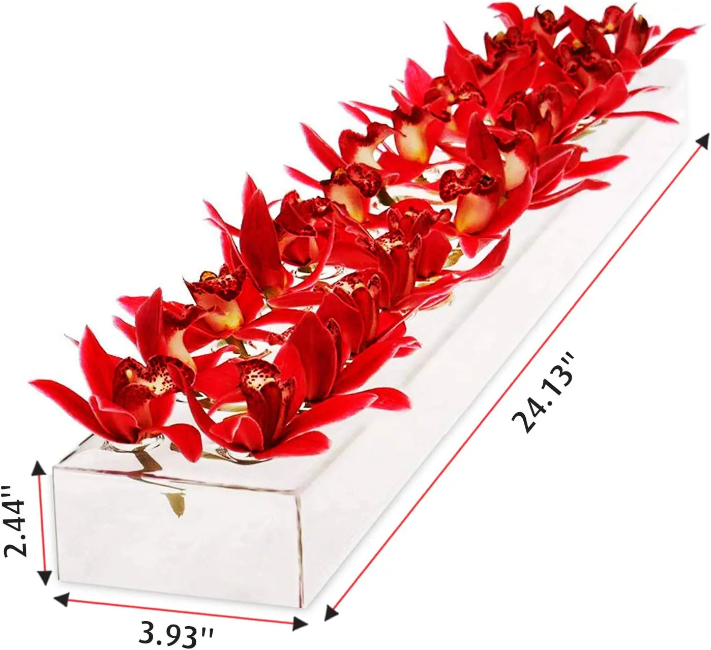 Rectangular Floral Centerpiece for Dining Table 24 Inches Long Rectangular Vase Acrylic Modern Vase Low Plastic Customized