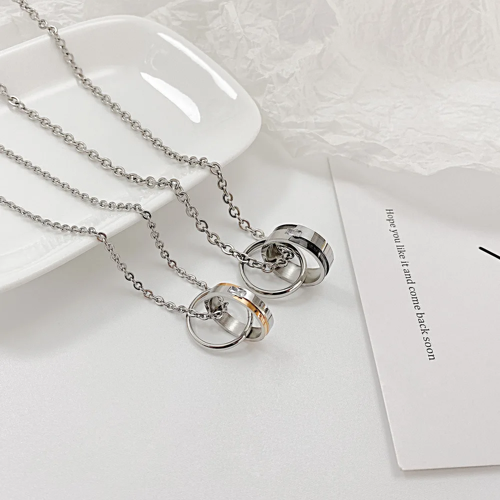 Japanese and South Korea autumn new love love necklace women net red trend temperament versatile titanium steel jewelry