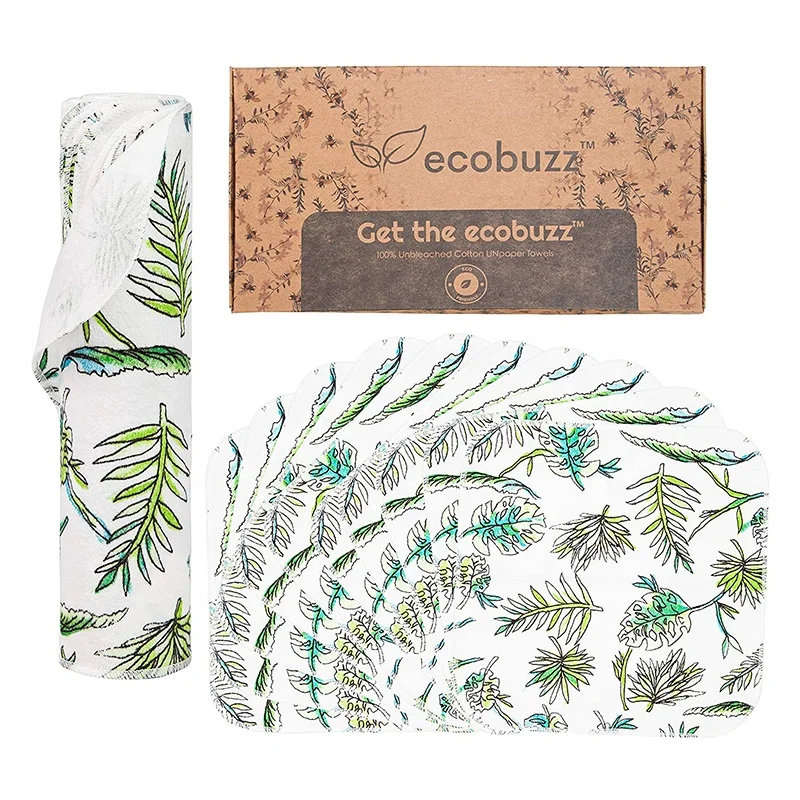 Good Quality Promotional Fashion Eco-friendly and Organic Reusable Kitchen Unpaper Towel With Wooden Support