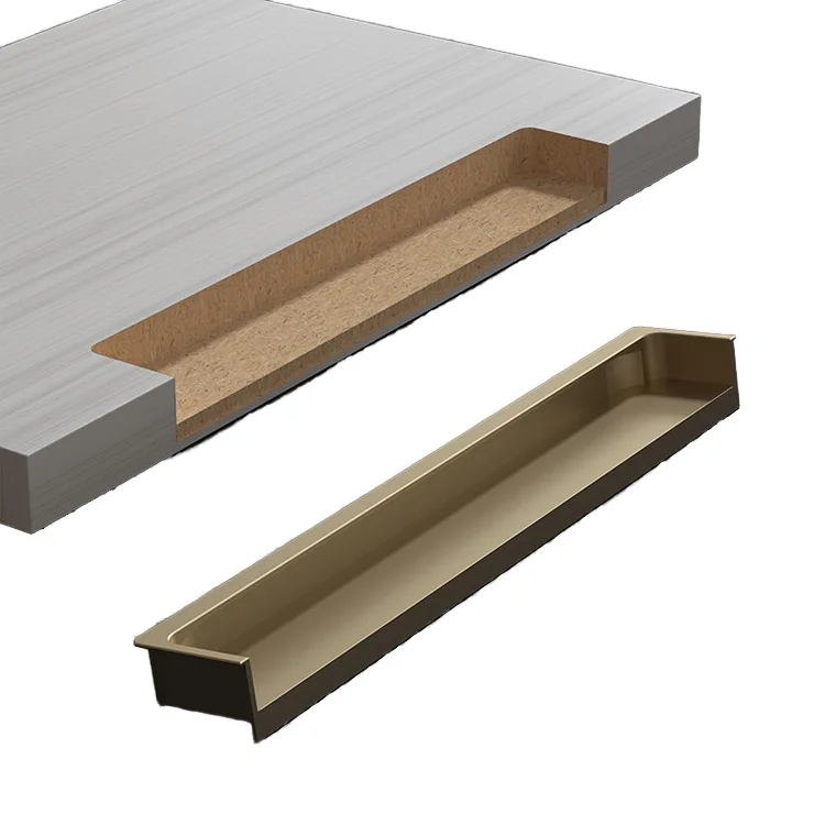 Feyas Morandi Same Color Button Handle Skin Sense Slotted Recessed Cabinet Door Handle for Drawer Chest Cupboard Door Handles