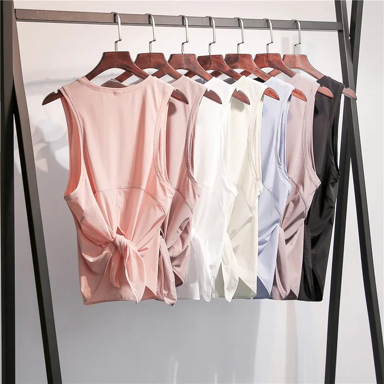 Женская майка для бега, фитнеса, укороченная Женская майка без рукавов, топ для йоги, оптовая продажа