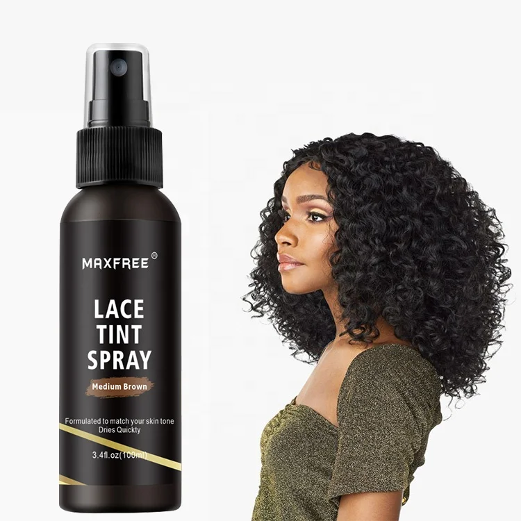 2024 Hot Private Label Light Warm Brown Dark lace Wig Spray Lace Curly Hair Styling Spray 100ml OEM/ODM