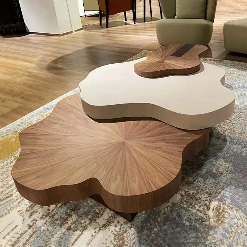 Special-Shaped Wooden Coffee Table Unique Design Furniture Living Room Irregular Shape Coffee Table For Sale