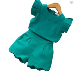 New Style Brand Kids Girls Clothing Sets Summer  Baby Girls Clothes short Sleeve T-Shirt Pant Dress 2Pcs Children Clothes Suits