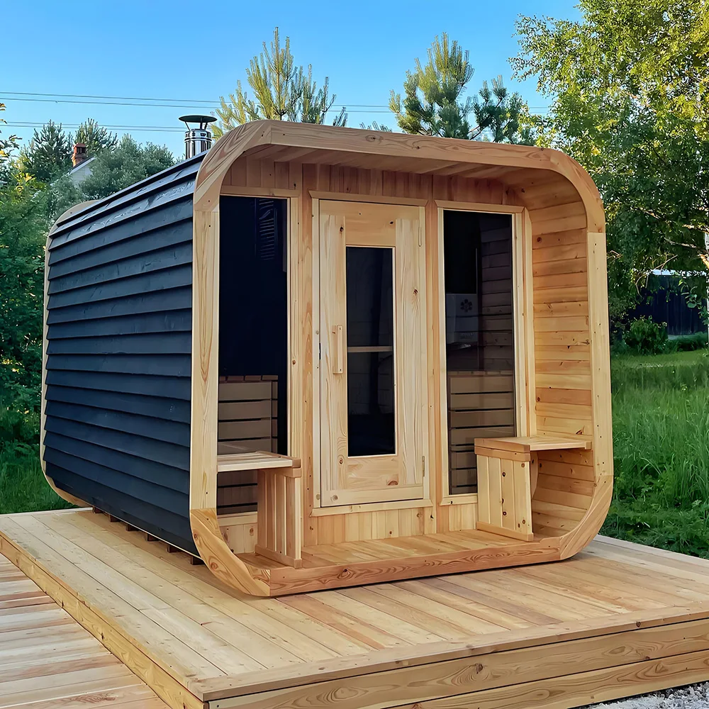 Enjoytech Wholesale Cube Sauna Room For Dry Outdoor Cedar Sauna With Electric Sauna Heater