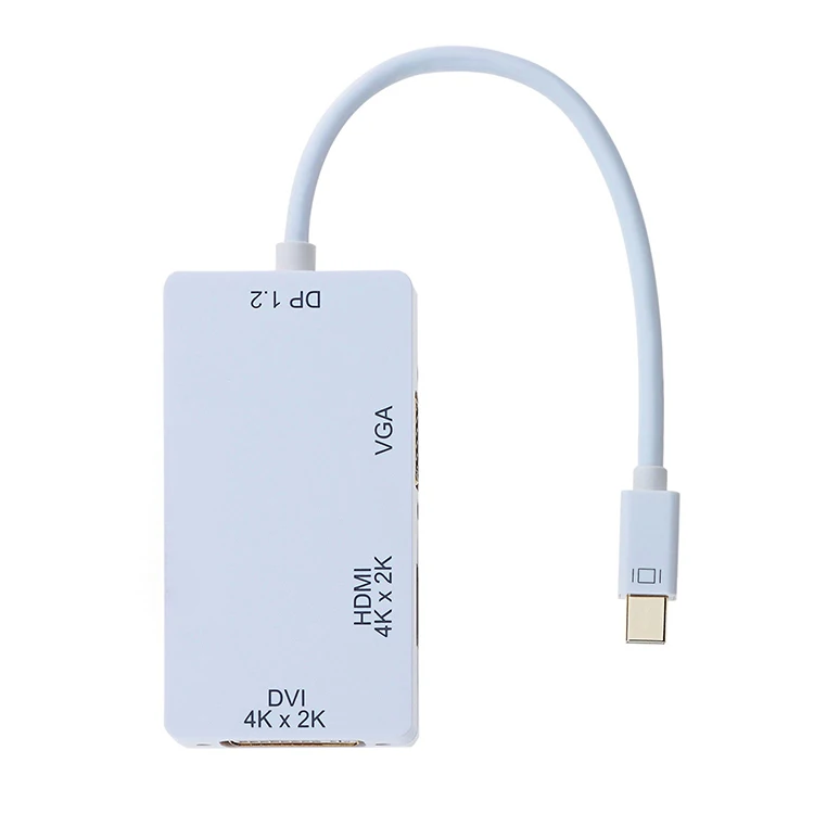 3-in-1 Mini DisplayPort(Thunderbolt) to HDMI/VGA/DVI Adapter Converter Male to Female