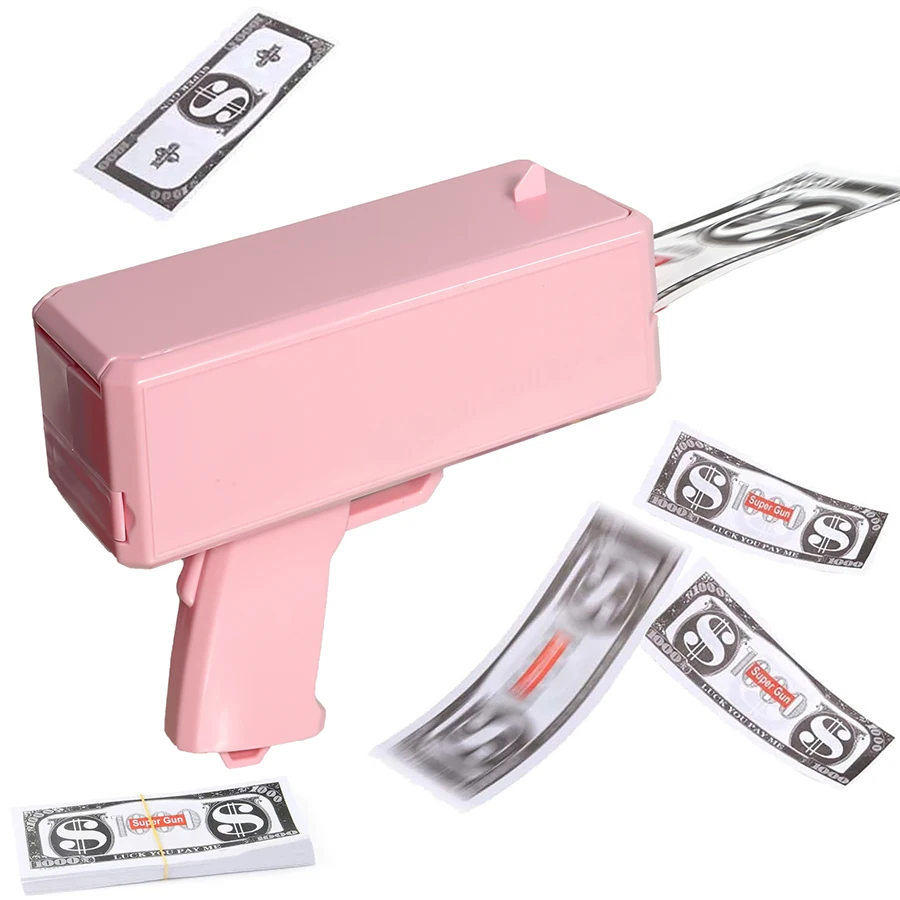 Kids Toys  Party Gifts Guns Gold Real Big Rain Gun Cash Shooting Games Funny Cash Spraying Money Gun Shooter