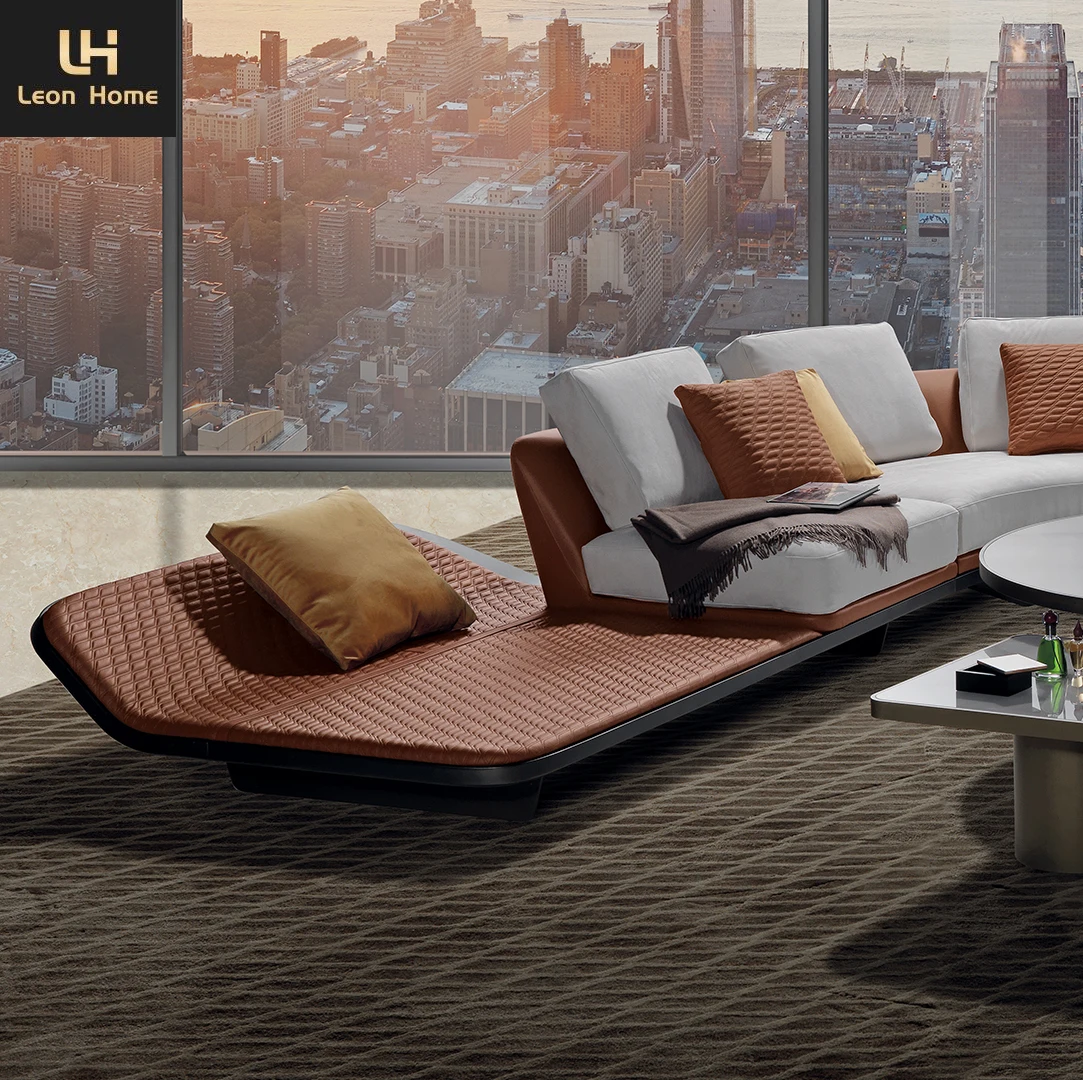 New Italian Luxury Style Modern Sectional Sofa Light Luxury Simple Design Sofa Set Living Room Furniture Sofa