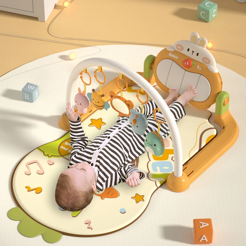 Musical Baby Activity Gym Rack Play Mat Kid Rug Puzzle Mat Carpet Piano Keyboard Infant Playmat Crawling Game Pad Baby Toy Gift