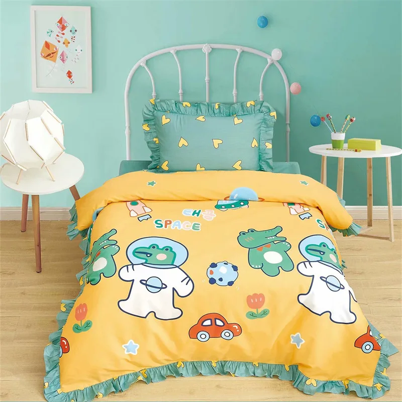cheap cotton crib bedding set cot bed linen baby comforter set baby nursing bedding set infant kids bedding quilt sheet pillow