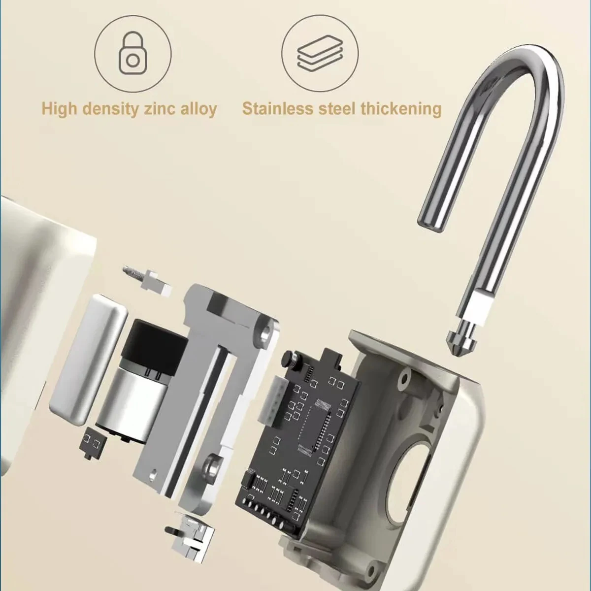 Portable Fingerprint Identification Padlock Smart Keyless Lockrechargeable Luggage Cabinet School Gym Locker