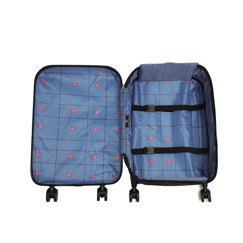 luxury latest designed silent wheel trolley business travel luggage set multi-functional following suitcase