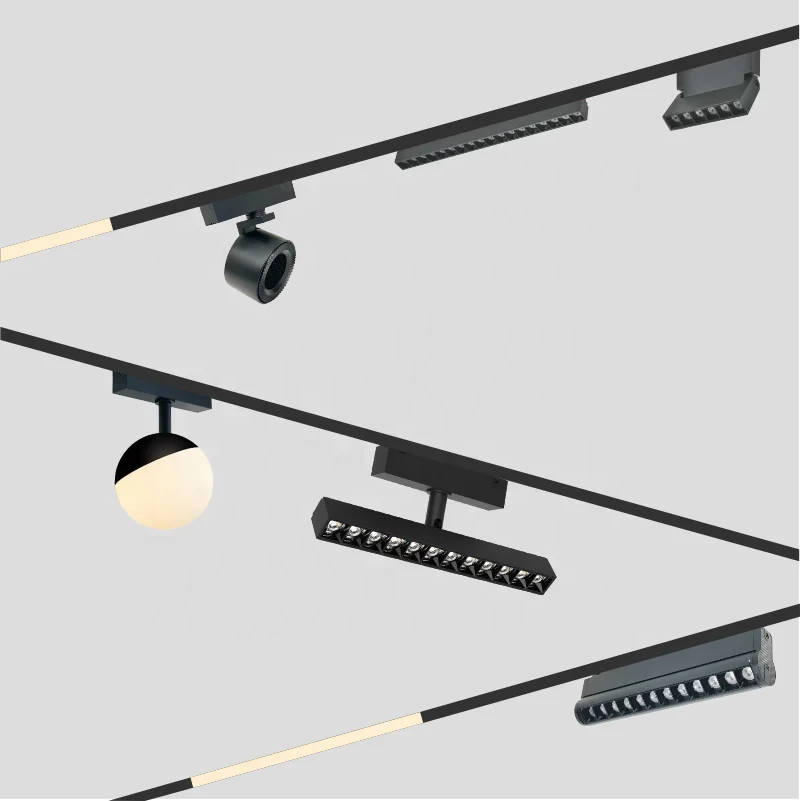 12W magnetic track light honeycomb round DC48v high brightness rail track light embedded mounted downlight  smart control Dali