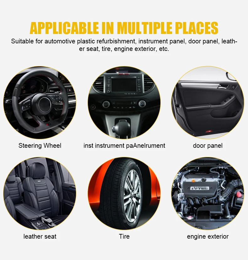 Plastic shine 500 ml liquid spray auto car care products plastic restore