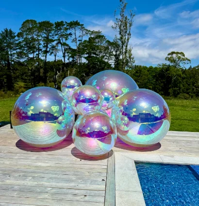 Custom Inflatable Mirror Giant Christmas Ball Ornament Big Shiny Balloons Shiny Ornament Large Shiny Balls For Decoration