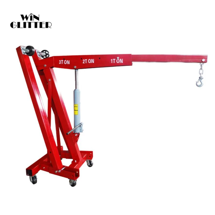 3ton Mini car engine lifting folding Crane Portable small pickup folding boom 	 truck with crane