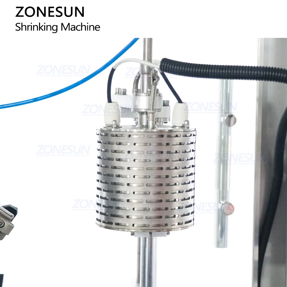 ZONESUN ZS-SXRS1 Full Automatic Wine Bottle PVC Film Capsule Cap Sleeve Heat Shrinking Wrapping Sealing Machine