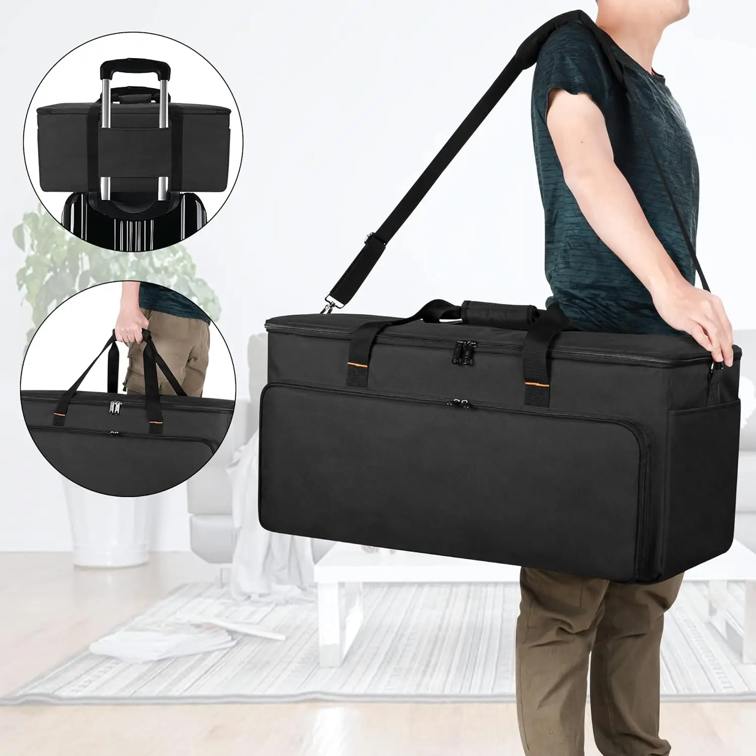 Portable Speaker Carry Tote Bag Designed with Multi Pockets Spotlight Storage Bag Heavy duty bags for speaker
