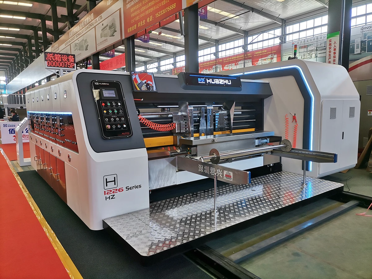 Servo feeder corrugated carton box high  definition 5 colors HD flexo print slot rotary die cut machine Troquelado rotativo
