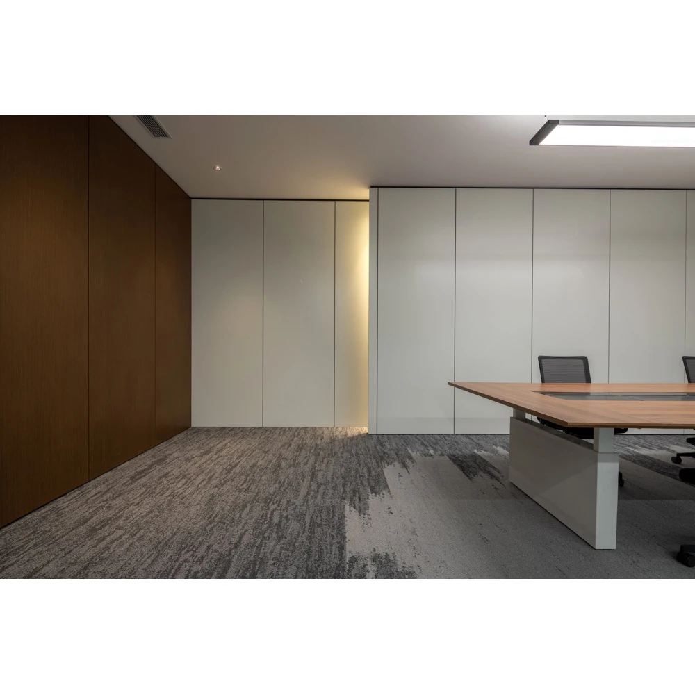 FlexSpace office aluminum glass partition wall single panel with steel hinge PVDF Gloden handle swing door