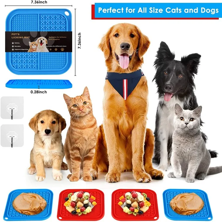 Dog Slow Feeder & Cat lick mats Great Alternative Silicone Pet Mat Slow Feeder Bowls Silicone Lick mat