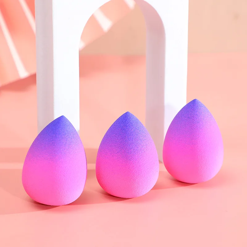 Buy Wholesale China Private Label Laser Logo Gradient Egg Drop Shaped Beauty Blending Makeup Sponge Puff