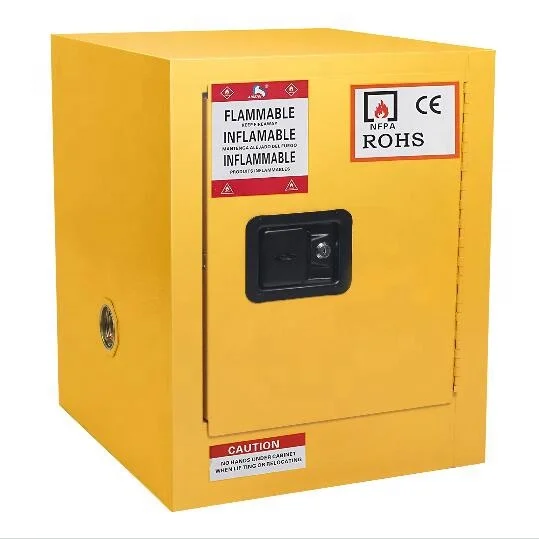 Защитный шкаф для легковоспламеняющихся жидкостей желтого