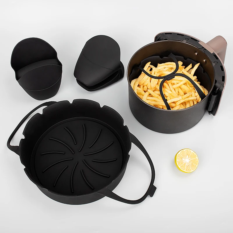 Пищевая силиконовая воздушная фритюрница с держателем 7 08 дюймов 3-5 QT корзина логотипом на заказ лоток для выпечки