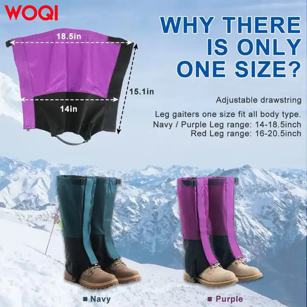 Woqi Hiking Gaiter Leg Cover Snow Climbing Hunting Gaiters Breathable High Boots Children Cover Ski Gaiters