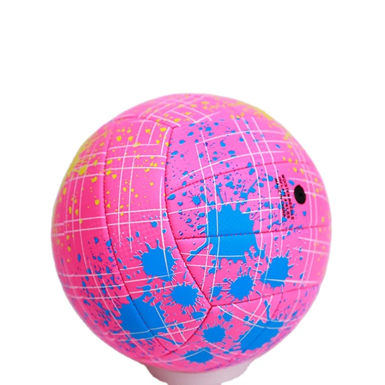 Competition Training Volleyball Official Machine Stitched Neon Leather Size 5 Beach Volleyball Silk OEM Customized Ball