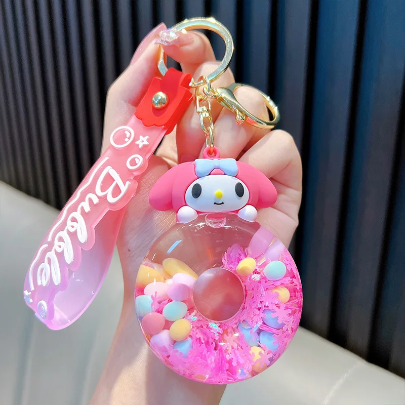 Hello Kitty масло в зыбучие пески Sanrioed брелок с плавающими бусинами дрейфующий для ключей жидкий