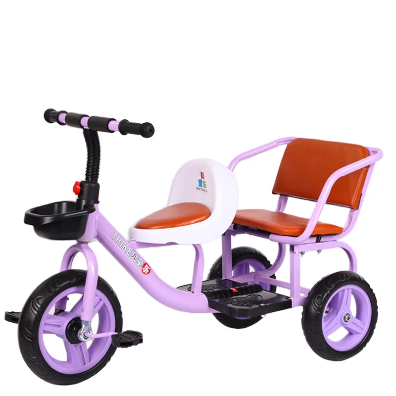 Wholesale double seat twins Factory 3 Wheels Bicycle Balance Bike Car Kids Tricycle Child 3 Wheel Kids Baby Tricycle Low Moq