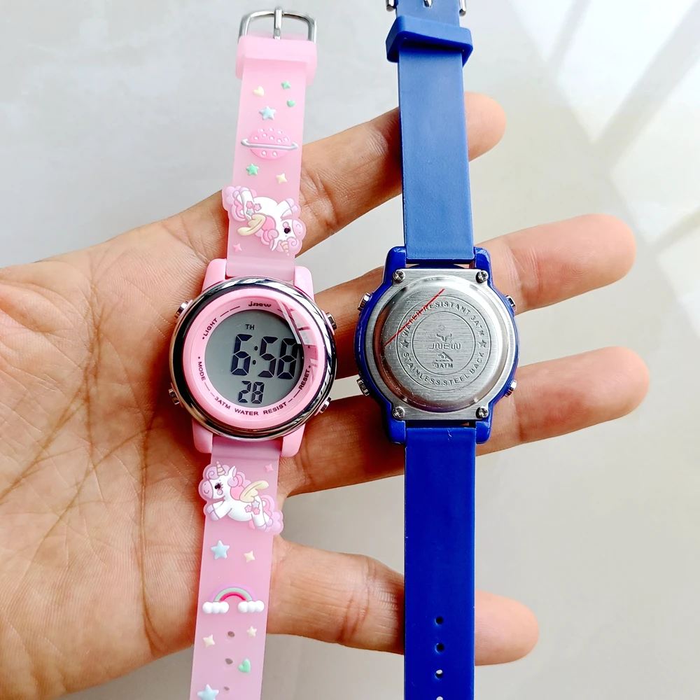 Lovely Cartoon 3D Dinosaur Castle Silicone Boys Kids Children Students Waterproof Digital Sport Alarm LCD Luminous Gift Watches
