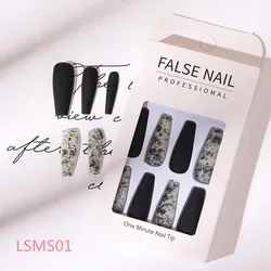 Full Cover Fingernails 24pcs/box False Nails Press On Nails Coffin Custom False Nails Artificial Fingernails