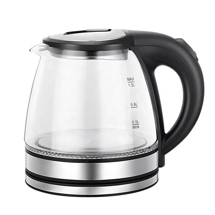 Home Appliance CE CB ROHS 1.8L Glass Electric Kettle  Blue Led Light Fast Home Appliance Teapot Electric Glass Cordless Kettle